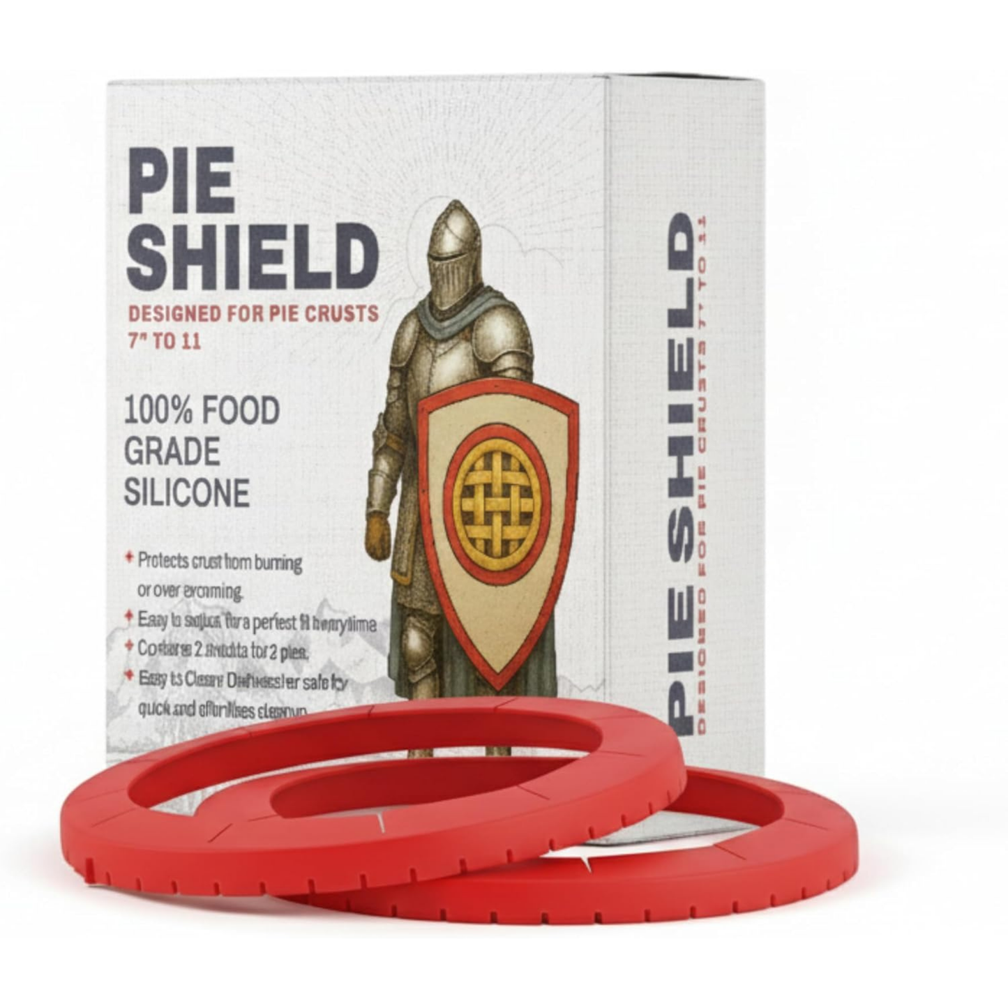 BakeBarn Pie Shield, 2 Pack Silicone Pie Crust Protector